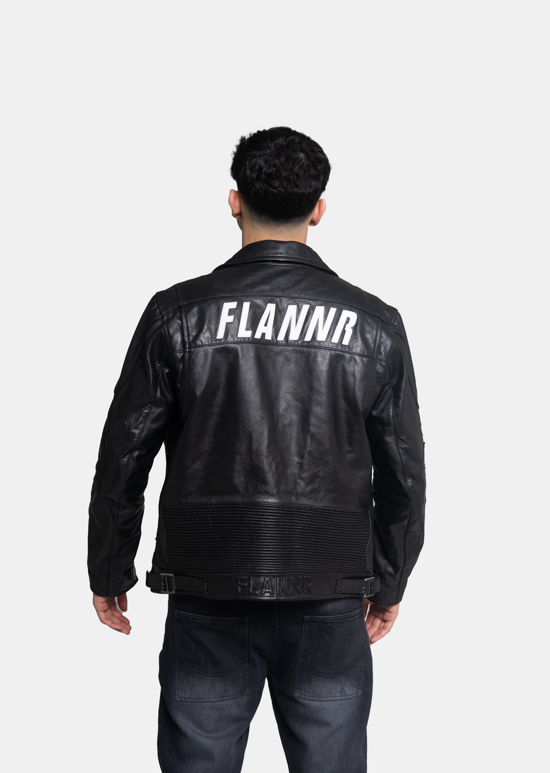 Black biker Leather Jacket